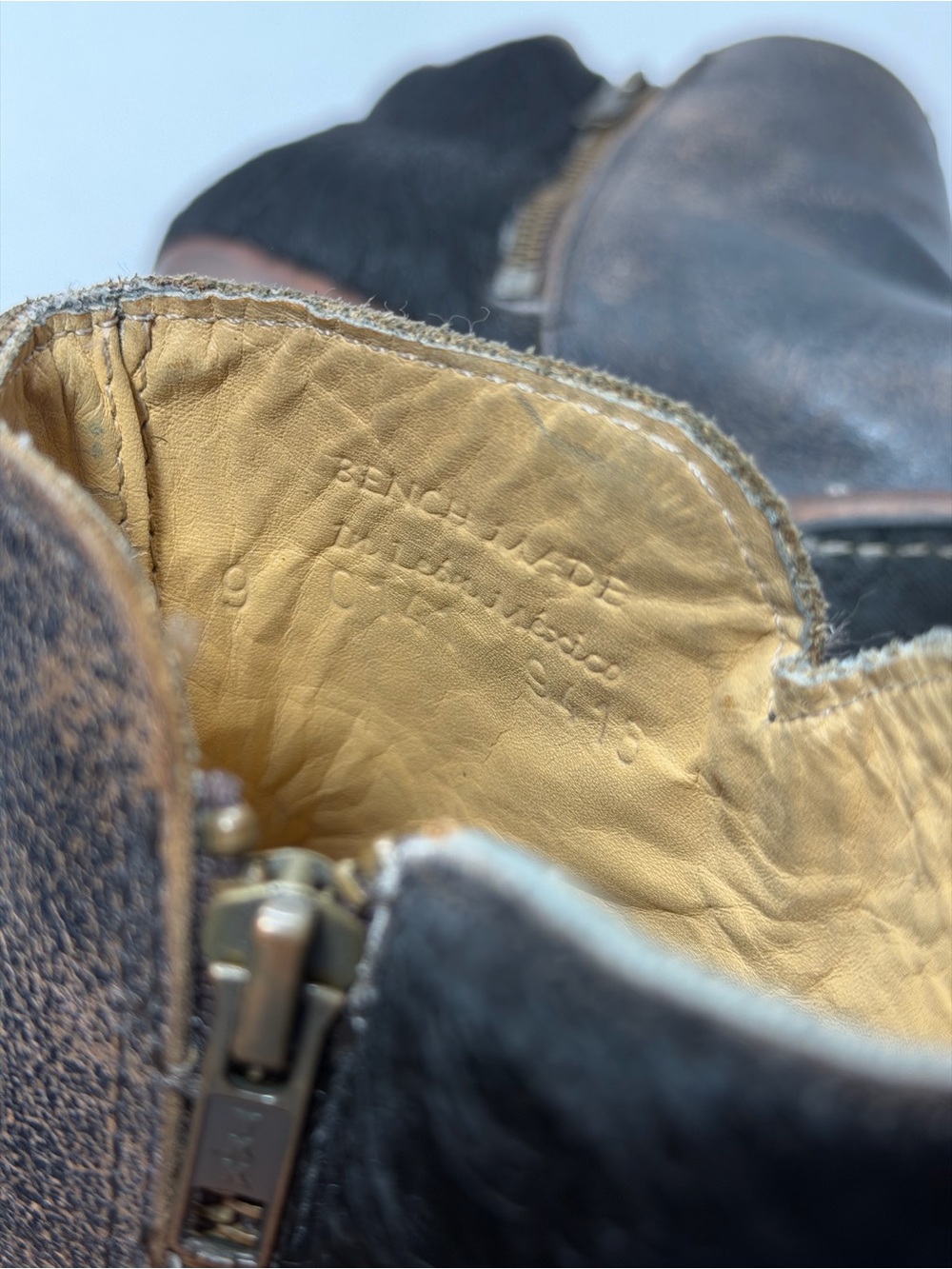 BED|STU Women's Dark Brown Leather Ankle Booties with Side Zip size 9 real fur - Picture 8 of 8